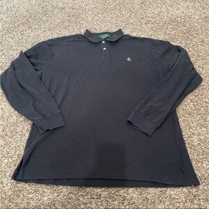 Lauren Ralph Lauren 100% cotton vintage long sleeve polo with emblem XL